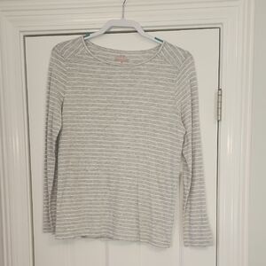 Vineyard Vines Gray Striped Long Sleeve Tee